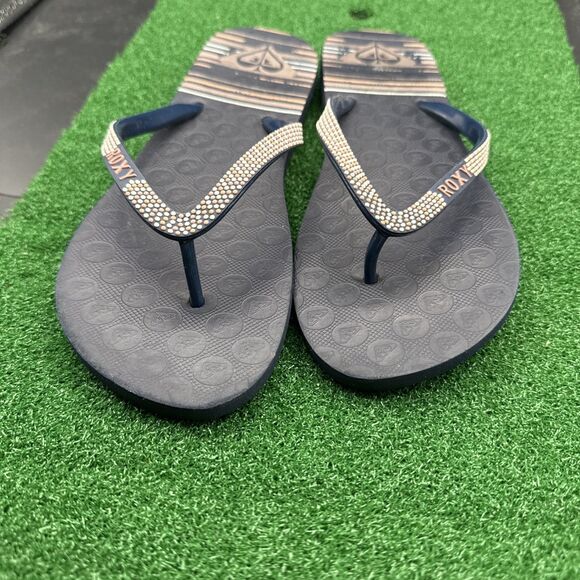 ROXY Women's Flip Flop Sandal Blue Pink Size 9/10 - Picture 6 of 8